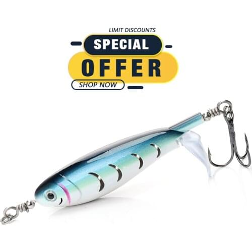 TREHOOK Limited Special Offer 7.5cm 8g Topwater Whole Body Rotating Popper Fishing Lure