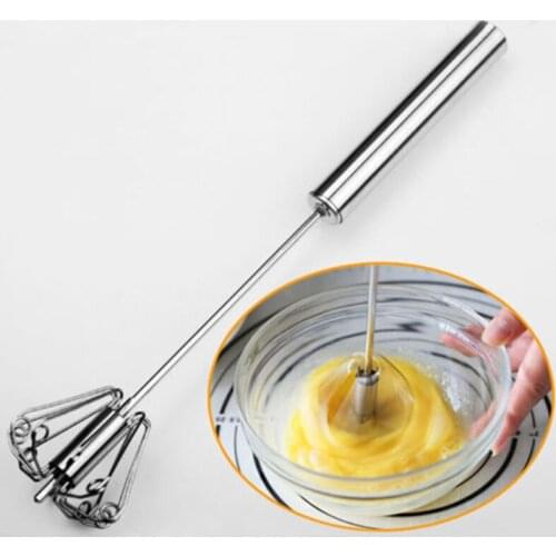 10 Inch Manual Self Turning Stainless Steel Miracle Push Whisk Mixer Egg Beaters Cooking Kitchen Tools Gadgets Accessories