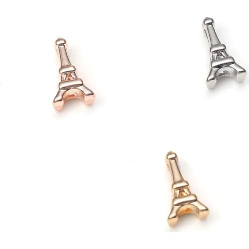 Vinnie Design Jewelry 10mm Eiffel Tower Slide Charms fit on Keeper Bracelet Dropshipping 10pcs/lot