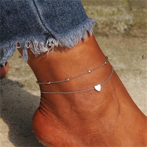 Women Fashion Pendant Anklets Butterfly Foot Chain Handmade Anklet Rose Gold Silver Color Jewelry Summer Beach Leg Bracelet