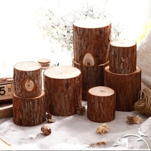 1PC Small wooden pile base ornaments stump original wood tree photography photo tool manual DIY decoration