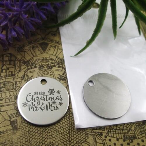 10pcs--"OUR FIRST CHRISTMAS IS MR & MRS"stainless steel charms 5 styles for choosing DIY Charms for necklace bracelets