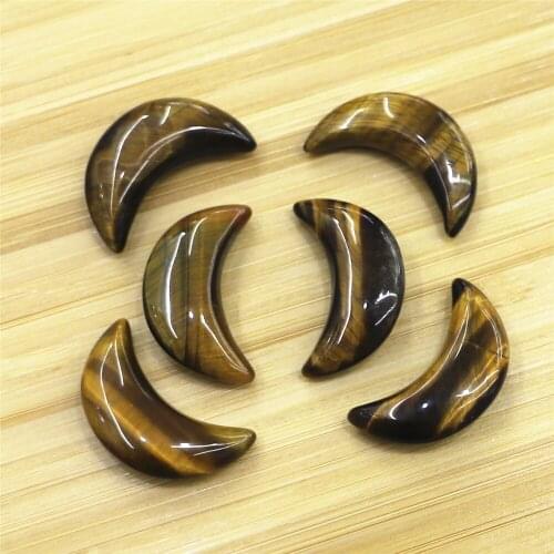 10pcs/Wholesale Polished Natural Quartz Crystal Beautiful Natural Yellow Tiger Eye Stone Moon Shape Gem Healing Crystal Specimen