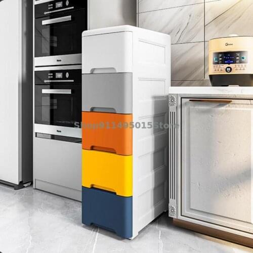 20/25/37cm Gap Storage Cabinet Drawer Type Kitchen Narrow Gap Multi-layer Bathroom Storage Cabinet Rack