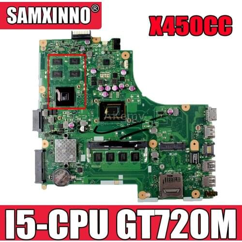 Akemy X450CC Laptop motherboard for ASUS X450CC X450C original mainboard 4GB-RAM I5-CPU GT720M