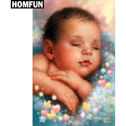 HOMFUN Full Square/Round Drill 5D DIY Diamond Painting "Children flower" Embroidery Cross Stitch 5D Home Decor Gift A06365
