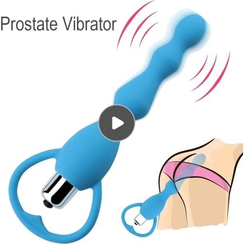 Anal Vibrator Sex Toys for Women Men Anal Beads Vibrator Gay Toys Prostate Massage Smooth Butt Silicone Plug Adult Products