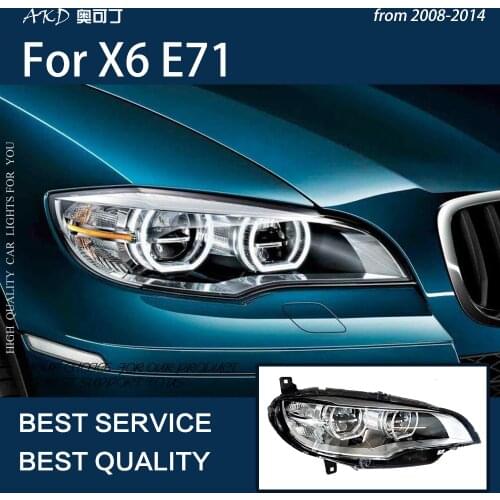 AKD Car Styling for BMW E71 E70 2007-2013 Headlights X5 X6 Angel Eye Headlight LED DRL Signal Lamp Hid Auto Accessories