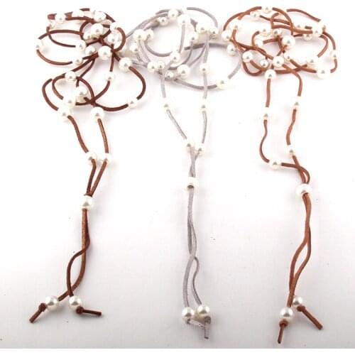 Free Shipping Bohemian Jewelry Pearl Shiny Multi Rope Long Necklace For Women