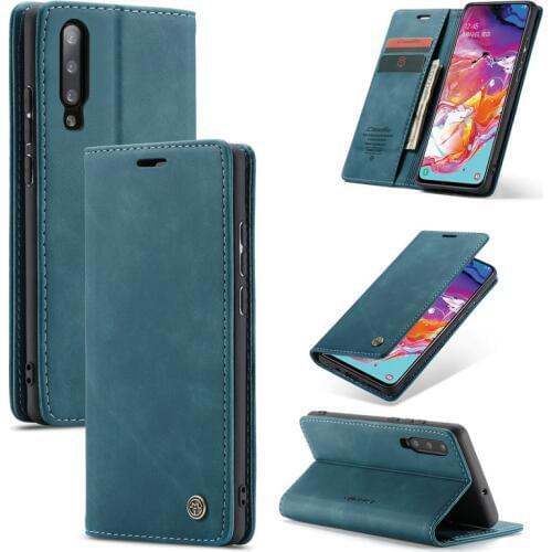 CaseMe Magnetic Phone Case For Samsung Galaxy A70 Retro Flip Wallet Leather Case For Samsung A70 Cover Luxury 360 Full Protect