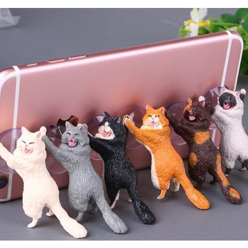 2pcs COOL Mr Cat Mobile Phone Holder Stand Sucker Tablets Smartphone Holder NEW