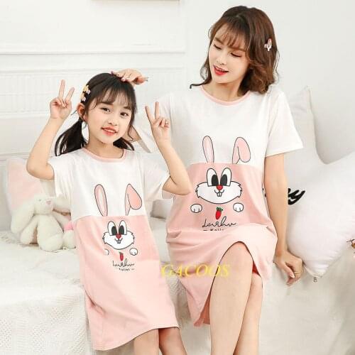 Kids Girls Cotton Nightdress Teens Girl Pajamas Dresses Children Cartoon Summer Nightgown Home Clothes Kids Sleepwear Ngihty