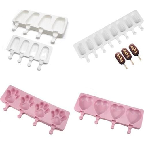 Food Grade Silicone Ice Cream Mold Popsicle Mold DIY Homemade Cartoon Ice Cream Cute Popsicle Ice Lolly Maker Model Kitchen Tool