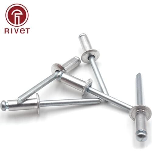 ISO 15977 M4.8 M5.0 Aluminium Steel Dome Head Opening Rivets Break Mandrel Blind Rivets Nail Pop Rivets Remaches High Quality