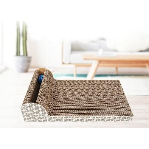 Cat Scratcher Wear-Resistant Cat Scratcher Corrugated Cat Toy With Bell Ball Pet Supplies Cat Furniture