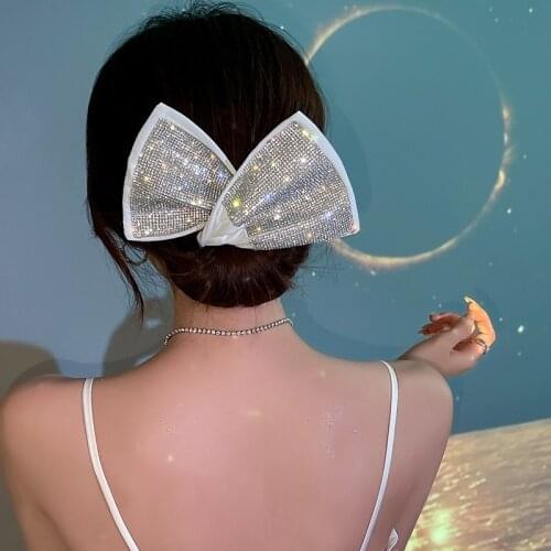 Lazy Head Band Girls Bow Flash Twisted Flash Rhinestone Hairband Headdress Female Hair Tie Party Wedding Simple Hair Accessories