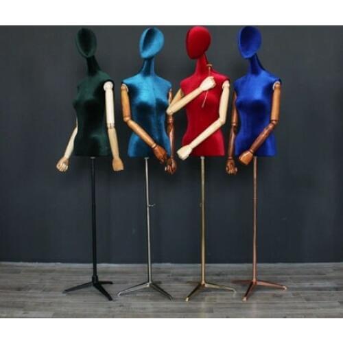 Best Fashion Velvet Mannequin Display Clothes Luxury Model With 360 Degree Activity Head New Arrival