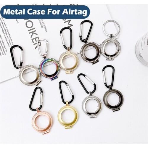 For Apple Airtags Metal Diamonds Protective Sleeve For Apple Locator Tracker Anti-lost Device Keychain Protective Sleeve Hot