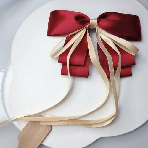 Multicolor ribbon bow hairpin girl duckbill clip simple antique hair accessories ponytail hairpin headdress