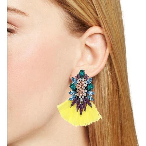 ZHINI New Fashion Bohemian Tassel Long Drop Earrings Wedding Jewelry Women Hot Sale Colorful Cheap Drop Dangle Earrings Jewelry