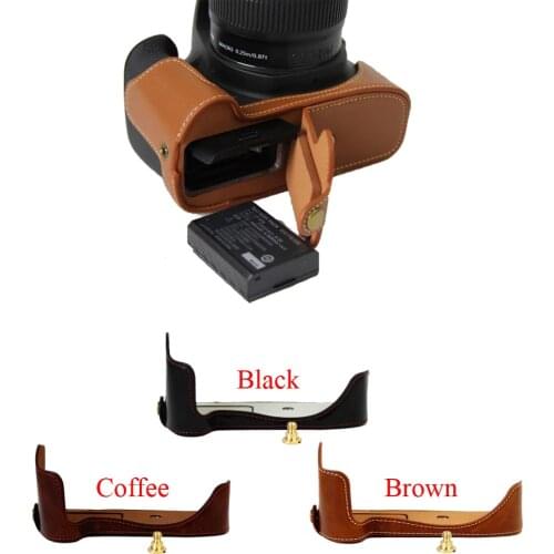 New Pu Leather Half Camera case For Canon 1100D 1200D 1300D Bottom Video Bag Cover Open battery directly