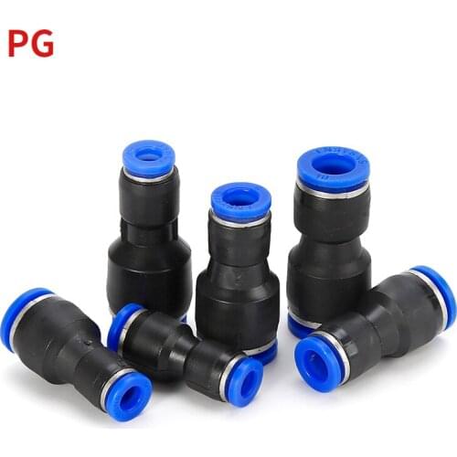 Pneumatic Fittings Fitting Plastic Connector Reducing Joint PG for Air Water Hose Tube Push In Straight Gas Quick Connection