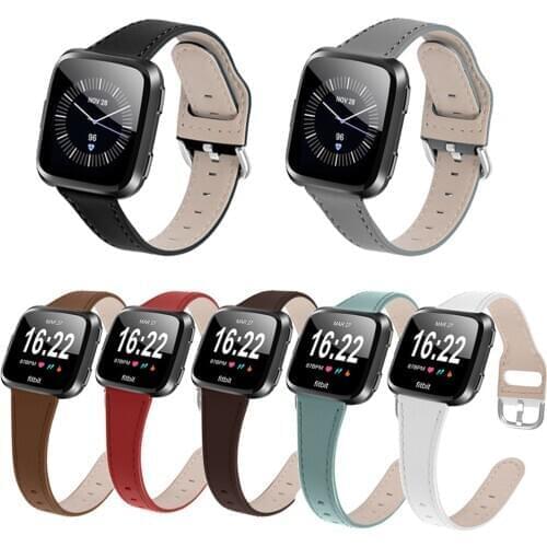 New Genuine Leather Watch Strap For Fitbit Versa Lite/Versa 2 Bracelet Band Adjustable Replacement Women Leather Wristbands
