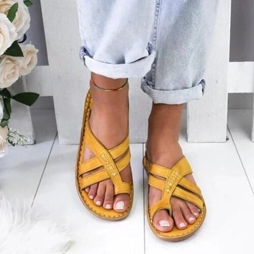 Women Sandals 2020 Summer Sandals For Women Beach Shoes Low Heels Wedges Shoes Women Flip Flops Gladiator Flat Sandalias Mujer