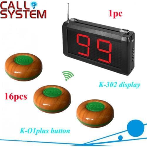 Guest paging service systems 16pcs transmitter 1 display panel for cafe house/hotel/Chess Room