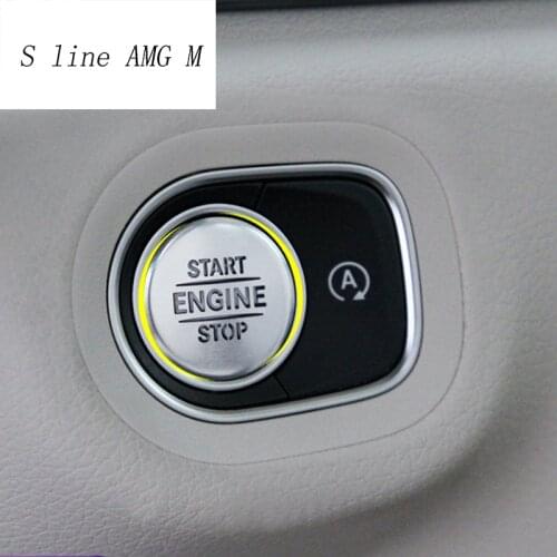 Car styling For Mercedes Benz GLE Class 2020 ENGINE START STOP switch buttons Covers Stickers panel Interior Auto Accessories