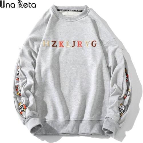 Una Reta Men Sweatshirt Fashion New Hip-Hop Hoodies Casual Men Embroidery Tracksuit Harajuku One Piece Zipper Sweatshirts