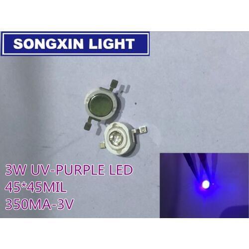 10pcs UV LED for Nail Dryer GEL High Power Beads 3W Light Emitting Diode Lamp Diodo 3-Watt Purple 395nm Ultra-violet Copper Base