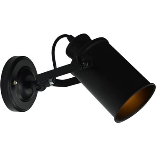 Vintage Painted Iron Head wall lamp Wall Mount Wall Lamp Holder Adjustable Angle Single Head wall light Home Hotel coffee shop