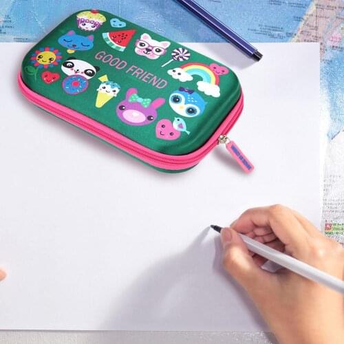 Hot Sale EVA Cute Animal Pattern Pencil Case Zipper Makeup Storage Bag Stationery Pen Box Gift Student School Supply