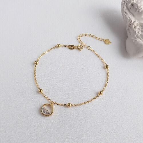 1PC Authentic 925 Sterling silver spring &Beads Chain Bracelet adjust fine Jewelry TLS308