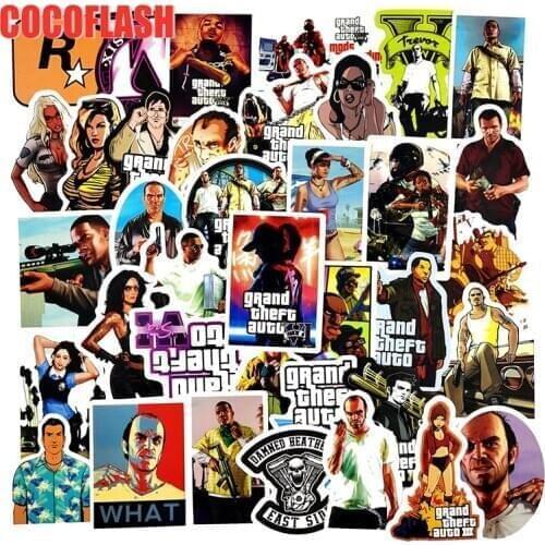 10/50Pcs/set Grand Theft Auto Classic Game Stickers For Bicycle Snowboard Luggage Motorcycle Laptop Scrapbook Fridge Skateboard