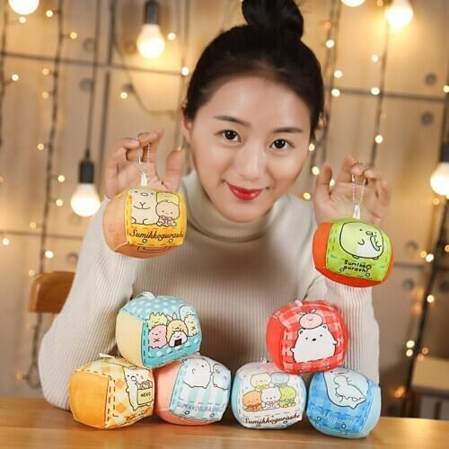 10cm Sumikko Gurashi Corner Bio Creature Plush Keychain Toys Key Ring Hang Pendant Girls Bag Decor Stuffed Cartoon Animals Doll
