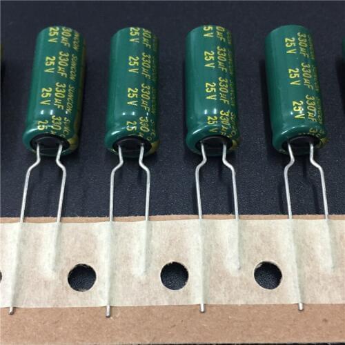 100pcs 330uF 25V SUNCON(SANYO) AX series 8x20mm 25V330uF Low Impedance LongLife Electrolytic Capacitor
