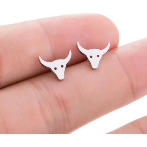 2020 New Fashion Stainless Steel Womens Cheap Animal Bull Earrings The Best Choice For Christmas Gifts For Friends Banquet