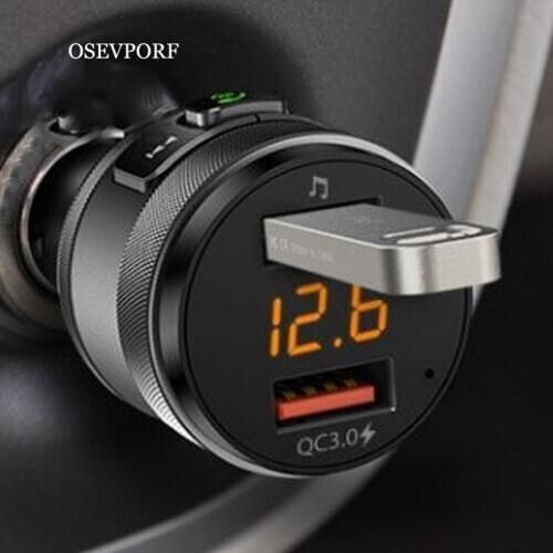 OSEVPORF Bluetooth Car Charger For iPhone 12 11 Pro MAX Handsfree FM Transmitter Dual USB Charger For Samsung S20 Xiaomi Mi 10
