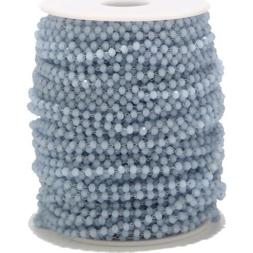 5 Meter Rosary Chain Stainless Steel Red Blue Black Dark Green Beaded Link Chain for DIY Jewellry Making