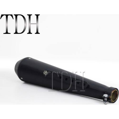 Black Motorcycles 18" Exhaust Muffler Pipe Adjustable Motorbike DB Killer Silencer For Harley Cafe Racer Bobber