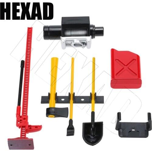 RC Crawler 1:10 Accessories Mini Fuel Tank Winch Jack Tools Kit for Axial SCX10 TAMIYA CC01 D90 D110 RC Truck Car Parts