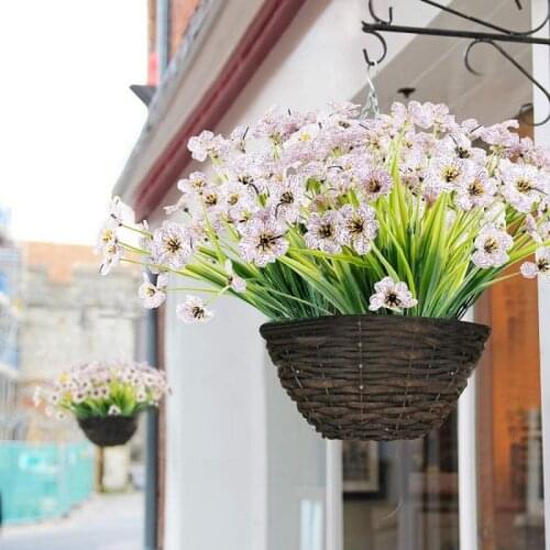 5 Fork Artificial Flowers For Outdoor Garden Decoration Simulation Spring Grass Flower ouquet Office Hotel Table Fake Flowers