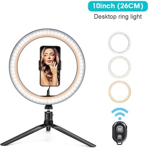 Vlog Ring Light with Stand LED Camera Selfie Light Ring Tripod Phone Holder For Makeup Video Photography For iPhone 20/26cm