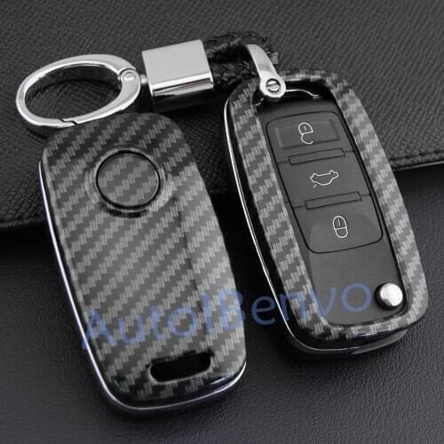 ABS Carbon Fiber Car Key Protect Shell For Volkswagen MK6 Golf Passat Jetta Tiguan Eos Polo MK5 UP! Keychain Cover Accessories
