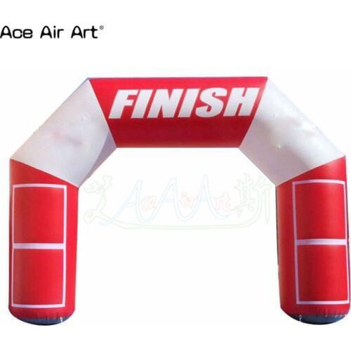 Custom small inflatable finish arch with removable sticker boxes for advertising and rental