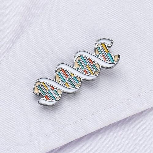 Harong Cute DNA Strand Pins Nurse Biologist Doctor Metal Brooch Trendy Medical Enamel Women Jewelry Lapel Pin for Student Gifts