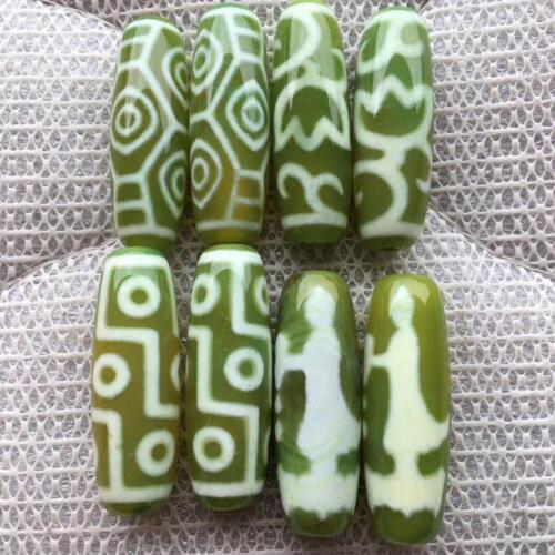 Pure Natural Green 40mm Agate DZI Longan 6 Eyes DZI Men and Women High-end Jewelry DIY Free Shipping