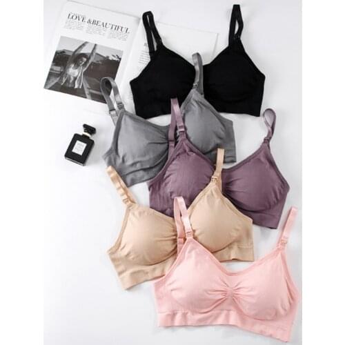 Pregnant Womens Underwear, Breast-feeding Bra, Seamless Front Buckle Without Steel During Pregnancy